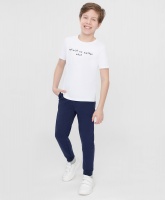 Брюки спортивные с манжетами синие Button Blue, школьная форма для мальчиков  фото, kupilegko.ru